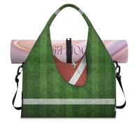 American Football Field Sports Duffle Bag with Shoe Compartment Football Sport Weekend Overnight Bags Tote Cabin Luggage Bag for Gym Yoga Travel