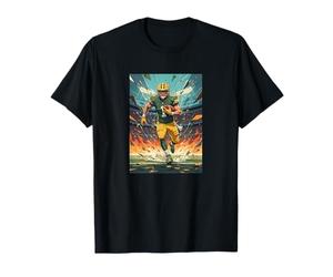 American Football Flaming Run for Touchdown Classic Comic T-Shirt