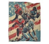 American Football Fleece Throw Blanket Kids Adult 3D Sports Fluffy Plush Bed Flannel Blanket Soft Warm Microfiber Bedding for Bed Couch Decor 80x90inch(200x230cm)