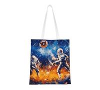 American Football Galaxy Space Play Print Canvas Tote Shopping Bag Reusable Foldable Grocery Bags Shoulder Bag for Travel, Beach, Gym, Work, School