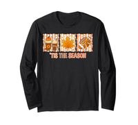 American Football Game Day Tis The Season Autumn Fall Leaves Long Sleeve T-Shirt