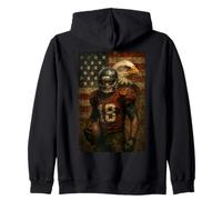 American Football Gifts for Footballers Football Players Zip Hoodie