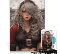 American Football Girl 1000 Piece Jigsaws for Adults Mind Train Fun Precision Cut Smooth Edges Absorbing Activity for Quiet Nights (38x52cm)