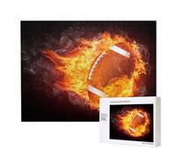 American Football In Fire,500 Pieces Wooden Jigsaw Family Game Jigsaw Puzzles for Adults Teens Home Decor