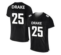 American Football Jersey Personalised Name, Number, Team Name for Men Women Kids, Jersey Top Personalized Sports T-Shirts Custom Football Short Sleeve Breathable Baseball Oversized Shirt Black