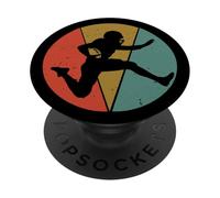 American Football Jumping Player Retro PopSockets Adhesive PopGrip