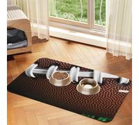 American Football Laces Dog Food Mat, Absorbent Pet Feeding Mat for Food and Water Bowls Non-Slip Placement Pad for Floors Waterproof Quick Dry Water Dispenser Mat for Dogs Puppy Cats 16x24 Inch