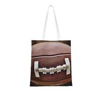 American Football Laces Print Canvas Tote Shopping Bag Reusable Foldable Grocery Bags Shoulder Bag for Travel, Beach, Gym, Work, School