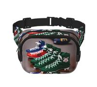 American Football Laces print Fanny Pack Purse with Adjustable Strap Square Double Layer Waist Bag Belt Unisex Everywhere