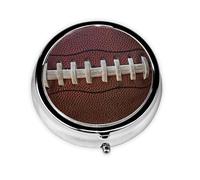 American Football Laces Print Pill Box for Pocket Round Pill Box 3 Compartment Decorative Portable Travel Pill Holder Tablet Vitamin Organizer Mini Pill Case(2pcs)