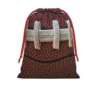 American Football Laces Printed Christmas Drawstring Gift Bags For Decorating Christmas Trees Staircases And Porches Party Favors Wedding Decor & Holiday Packaging 3 Sizes