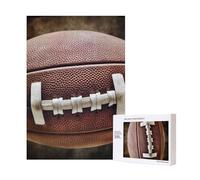 American Football Laces Printed Jigsaw Puzzle with Storage Box, Wooden Puzzle for Adults and Kids, 300 Pieces Family Fun Decorative Game