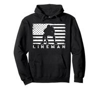 American Football Lineman Offensive Player USA Flag Pullover Hoodie