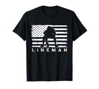 American Football Lineman Offensive Player USA Flag T-Shirt