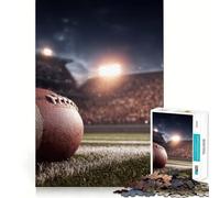 American Football on Stadium Field 1000 Piece Jigsaws for Adults Mind Train Fun Precision Cut Smooth Edges Absorbing Activity for Quiet Nights (50x75cm)