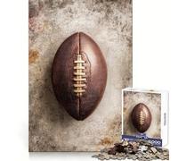 American Football on Textured Background Jigsaw Puzzles 1000 Piece for Teenagers Brain Teasing Quiet Fun Smooth Edges Birthday Gift (38x52cm)