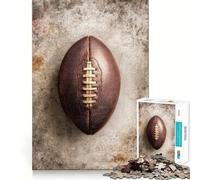 American Football on Textured Background Jigsaw Puzzles1000 Pieces Brain Recall Game Premium Laser Cut Quality Absorbing Activity for Quiet Nights (38x52cm)