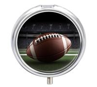 American Football Pill Box Round Portable Small Pill Case Waterproof Travel Pill Box Organizer for Pocket Purse and Daily Convenience