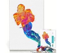 American Football Player 1000 Piece Teenager Puzzles Cognitive Train Game Zero Gap Compact Fun for Family Game Time (38x52cm)