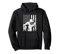 American Football Player 4th July USA Flag Patriotic Pullover Hoodie