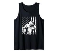 American Football Player 4th July USA Flag Patriotic Tank Top