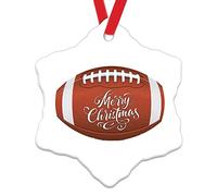 American Football Player Christmas Tree Hanging Ornament Gift for Sport Player Funny Christmas Hanging Decor Football Holiday Keepsake Ceramic Christmas Ornament