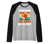 American Football Player | Funny Lineman All Guts Glory Raglan Baseball Tee