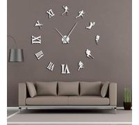 American Football Players DIY Giant Wall Clocks Rugby Fans Sports Room Wall Decor Modern Design Large Frameless Clock Wall Watch