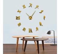 American Football Players DIY Giant Wall Clocks Rugby Fans Sports Room Wall Decor Modern Design Large Frameless Clock Wall Watch