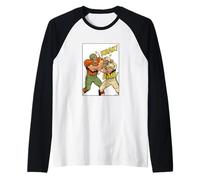 American Football Players Fighting Classic Comic Raglan Baseball Tee