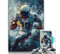 American Football Players Puzzles for Teenagers 1000 Pieces,Help The Brain Exercise Addictive Toys to Cultivate Patience Unique Challenge Game (75x50cm)