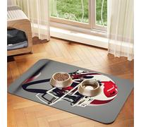 American Football Print Pet Food Mat Absorbent Non Slip PU Leather Feeding Mat for Dogs Cats Rubber Bottom