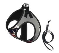 American Football Print Soft Mesh Dog Harness and Leash Set Pet Puppy Cat Comfort Padded Vest No Pull Harnesses