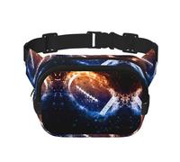 American Football Square Double Layer Waist Bag Belt Fanny Pack Purse with Adjustable Strap, Running, Travel, Hiking