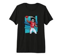 American Football Strong Quarterback Throw Classic Comic Premium T-Shirt