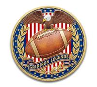 American Football Themed Commemorative Medal Set - Colorized Zinc Alloy Coin with Bald Eagle and Player Art, Honors Gridiron Legends and America's Game, Great Sports Gift for Fans