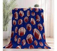 American Football Throw Blanket 200 x 240 cm Blue Flannel Fluffy Fleece Blanket Soft Lightweight Warm Blankets and Throws for Bed Sofa and Couch A-4177