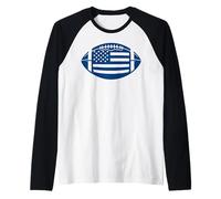American Football US Flag 4th of July Patriotic Design Raglan Baseball Tee