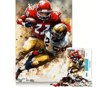 American Football Watercolor Jigsaw for Adults1000 Pieces Mind Boost Game Seamless Fit Precise Pieces Relaxing Indoor Group Activity (38x52cm)