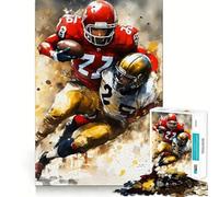 American Football Watercolor Jigsaw Puzzles 1000 Mind Skill Play Premium Laser Cut Quality Quiet Time Mind Exercise at Home (50x75cm)