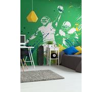 American Footballers Paint Splash Wall Mural Origin Murals Green W300cm x H240cm
