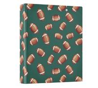 American Footballs on A Green Background 3 Ring Binder 1.5 Inch Round Ring Binder View Binder Holds 200 Documents for Home School Office Use