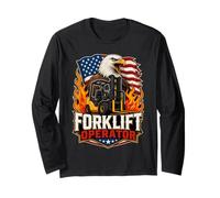American Forklift Operator USA Forklift Driver Long Sleeve T-Shirt