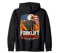 American Forklift Operator USA Forklift Driver Zip Hoodie