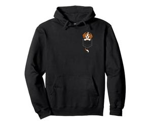 American Foxhound Cute Puppy Pocket Cartoon Dog Art Pullover Hoodie