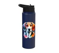 American Foxhound Dog Hound Group Artwork Stainless Steel Insulated Water Bottle