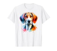 American Foxhound Dog Hound Group Artwork Value Graphic T-Shirt, Men, White, XL