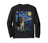 American Foxhound Dog Van Gogh Starry Night Long Sleeve T-Shirt