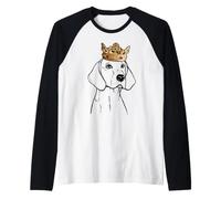 American Foxhound Dog Wearing Crown Raglan Baseball Tee