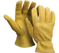 AMERICAN FUR MEN`S FULL GRAIN TAN DEERSKIN LEATHER GLOVES LINED 40 GRAM, Tan, XXXL